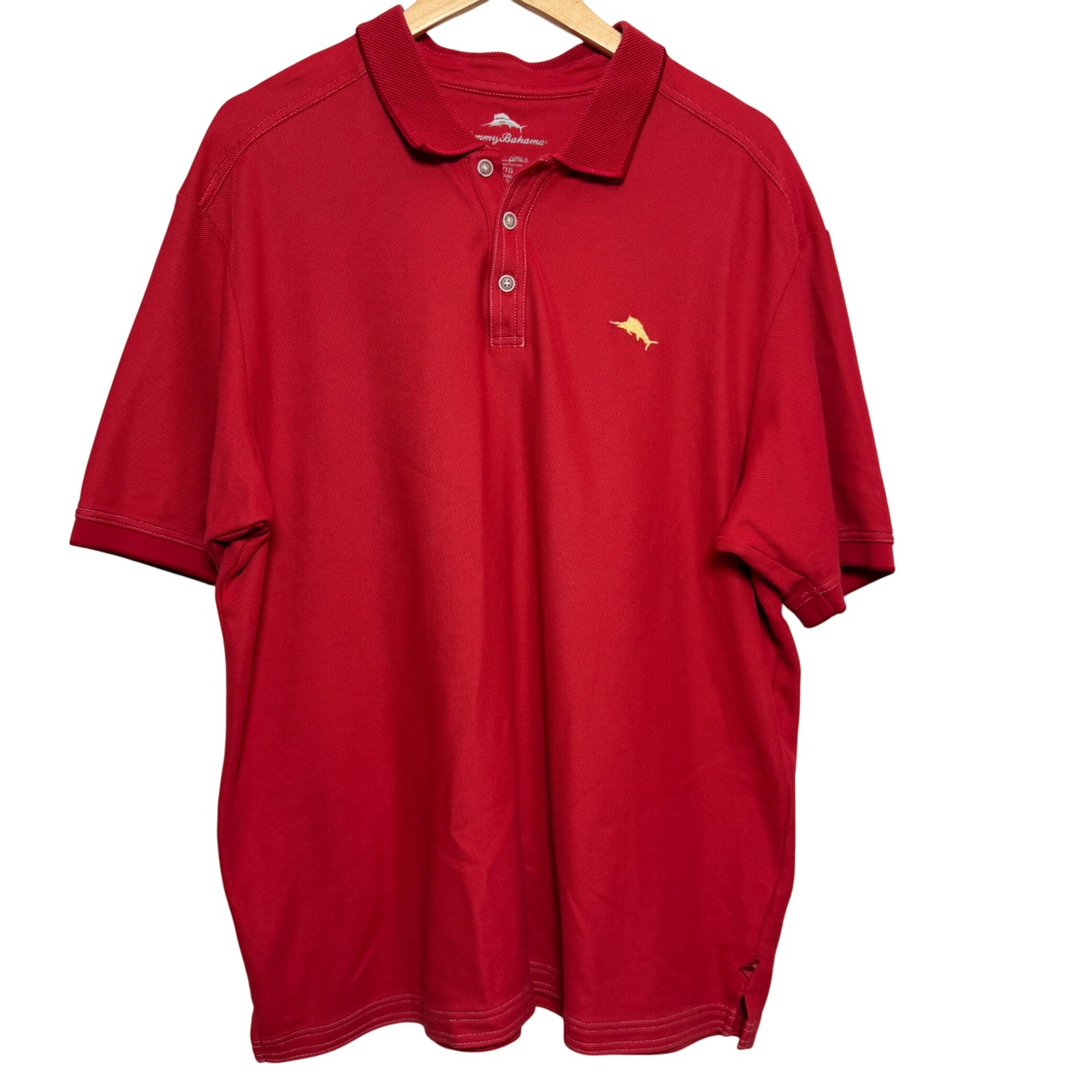 Tommy Bahama Mens Red Polo Shirt Xl Short Sleeve Golf Supima Cotton Breathable